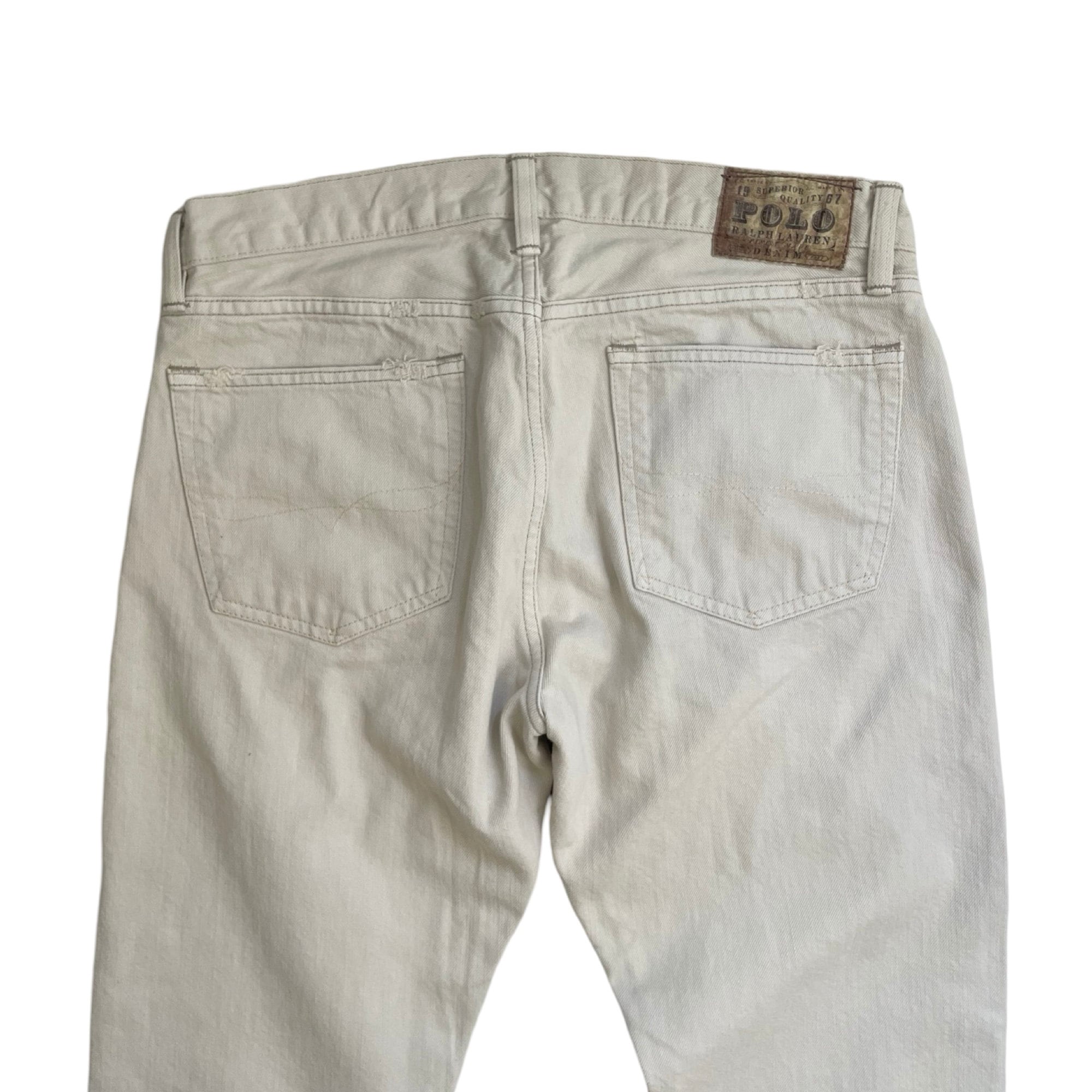 Vintage Polo Ralph Lauren Beige Denim Jeans Mens 34x32, 90s Polo 