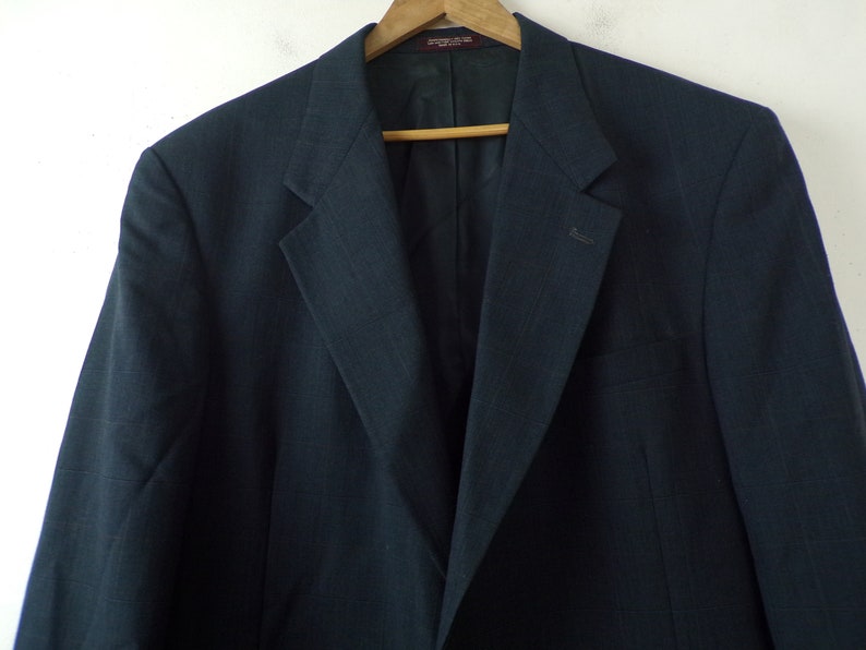 Vintage Mens Plaid Blazer 1990s Black Plaid Evan Picone Sport Coat ...