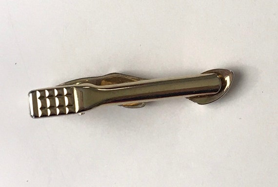 Vintage Silver Abstract Shape Tie Clip, Silver Ti… - image 2