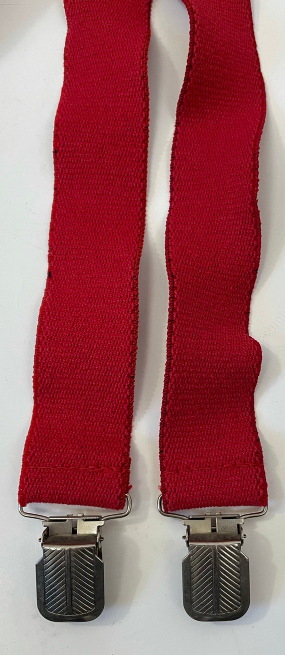 Vintage Levi Strauss Red Clip On Suspenders, Red … - image 3