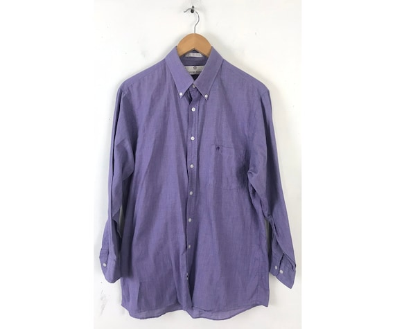 etienne aigner dress shirts Vintage Mens Purple Pinstripe Shirt, 1990s Etienne Aigner Dress Shirt Size  16 32/33, Preppy Purple Shirt, Vintage Formal Event Dress Shirt