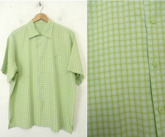 lime green button down shirt