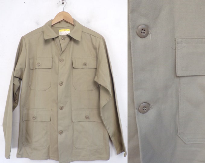 Vintage Tan Military Jacket Mens Medium Army Jacket Tan - Etsy