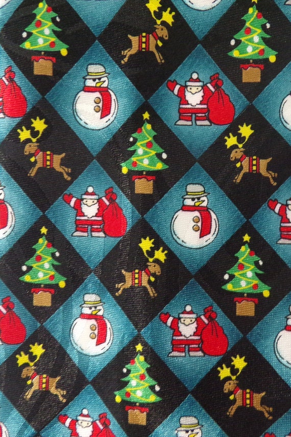 Vintage Men's Christmas Tie, Santa Tie, Christmas Tree Tie, Reindeer, Snowman, Holiday Tie, Winter, Christmas Tie, Novelty Tie, Holidays,90s View 3
