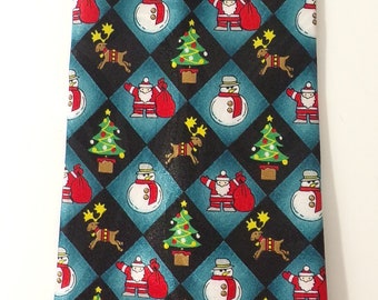 Vintage Men's Christmas Tie, Santa Tie, Christmas Tree Tie, Reindeer, Snowman, Holiday Tie, Winter, Christmas Tie, Novelty Tie, Holidays,90s