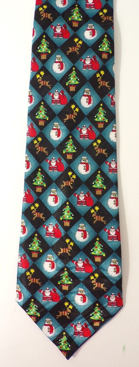 Vintage Men's Christmas Tie, Santa Tie, Christmas Tree Tie, Reindeer, Snowman, Holiday Tie, Winter, Christmas Tie, Novelty Tie, Holidays,90s