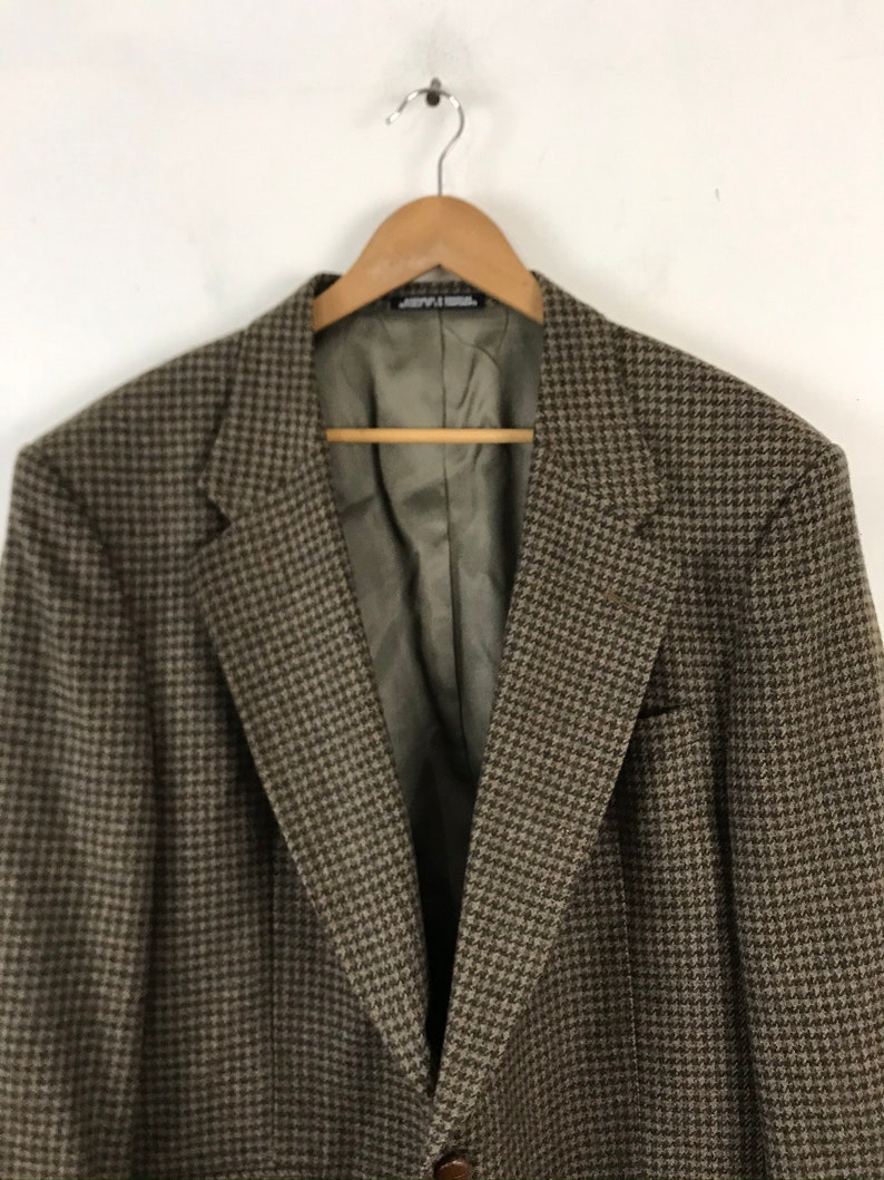 Vintage Brown /& Green Tweed Wool Sport Coat Mens Size 46L 80s Mens Blazer Brown Green Print Blazer Preppy Tweed Wool Sport Coat