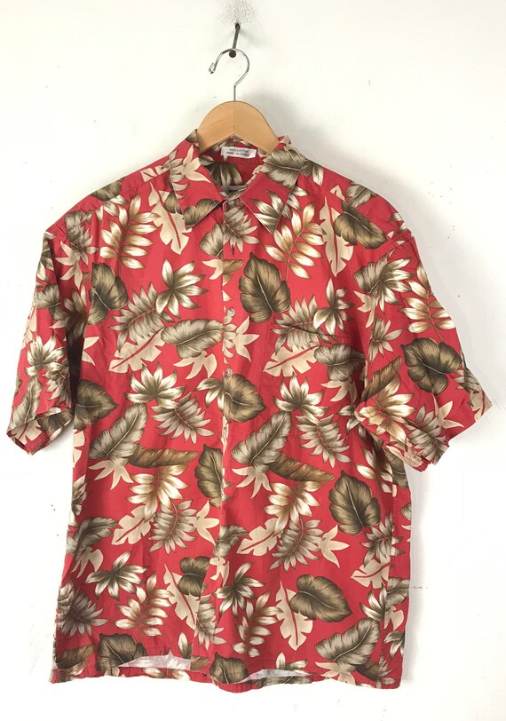 Vintage Men's Hawaiian Shirt, Pierre Cardin Red &… - image 2