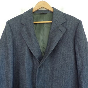 Vintage Mens Wool Coat, 1970s Cricketeer Dark Gray Tweed Long Coat Medium, Gray Overcoat, 70s Cricketeer Coat, Wool Winter Mens Coat image 3