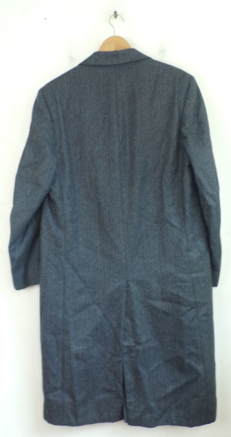 Vintage Mens Wool Coat, 1970s Cricketeer Dark Gray Tweed Long Coat Medium, Gray Overcoat, 70s Cricketeer Coat, Wool Winter Mens Coat image 8