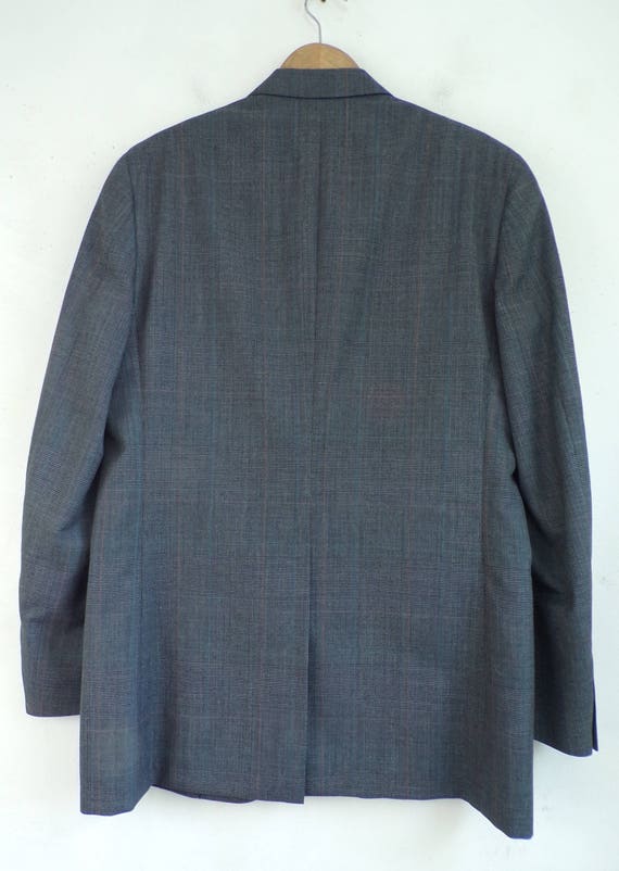 Vintage Mens Plaid Blazer, 1980s Jos A Bank Gray … - image 7