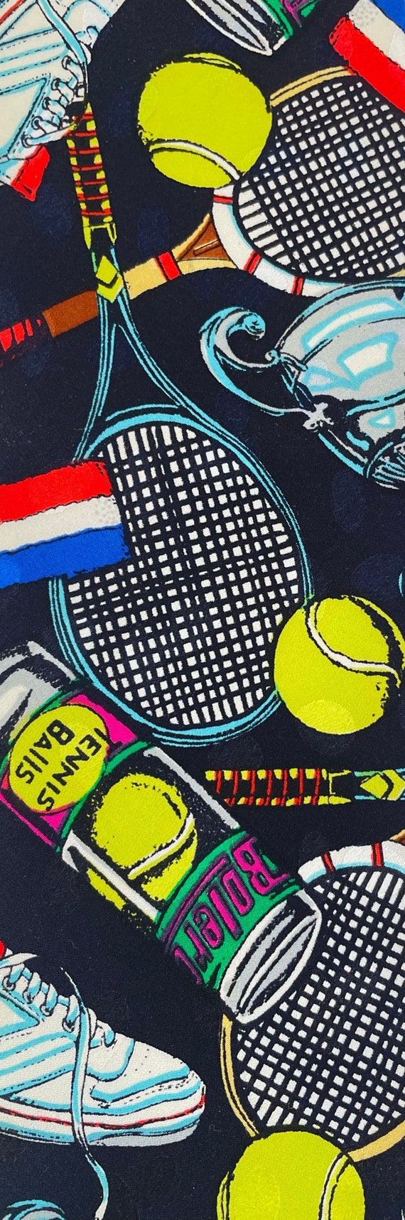 Vintage Tennis Tie, Tennis Racquets Balls Tennis … - image 3