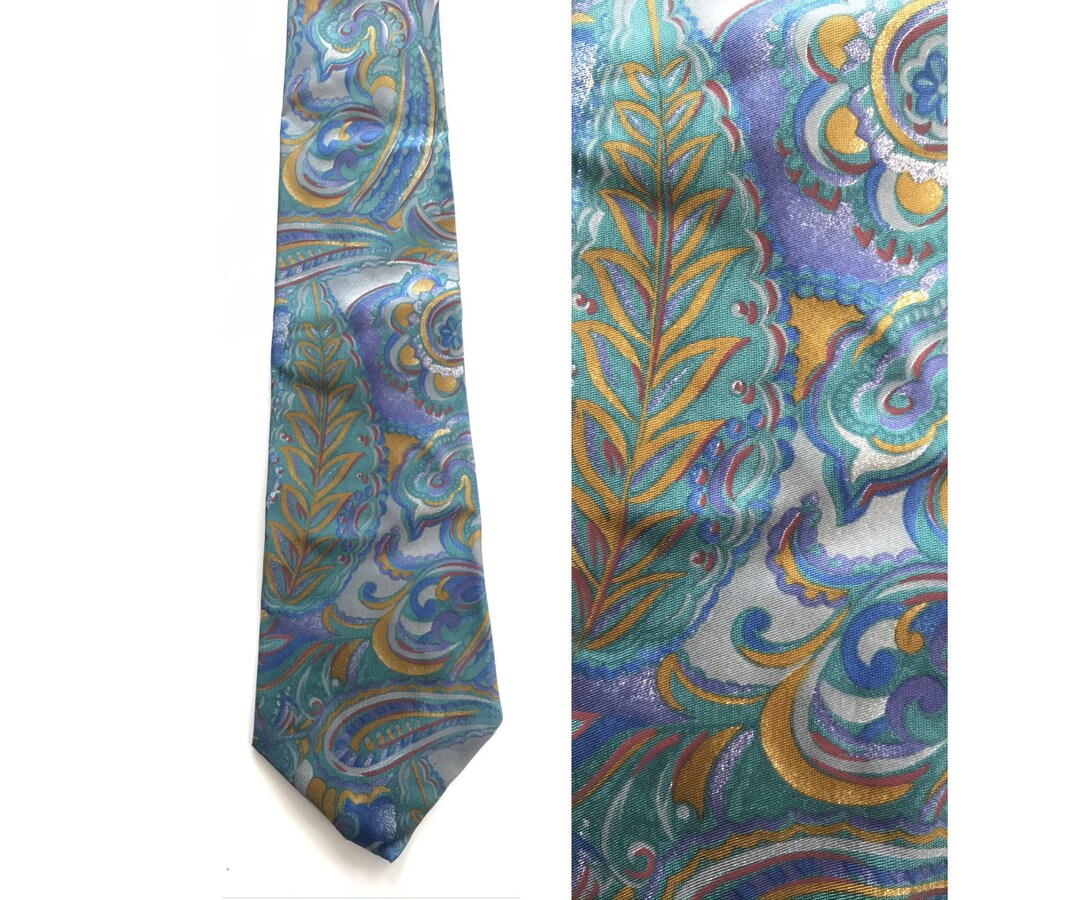 90er-jahre-blau-gr-n-paisley-print-krawatte-blau-gr-n-etsy-de