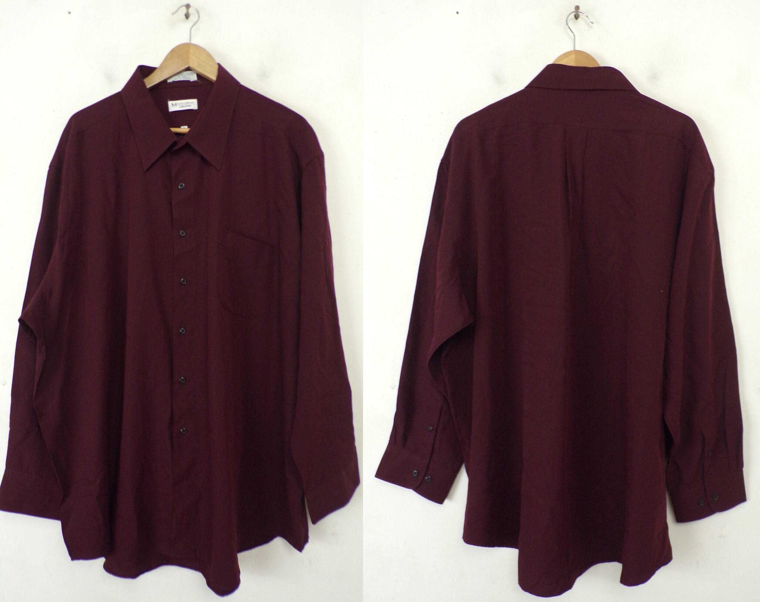 Vintage Maroon Dress Shirt Mens 3X 19 