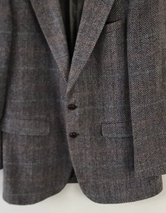 Vintage Mens Colorful Plaid Blazer, 1980s Tweed S… - image 4