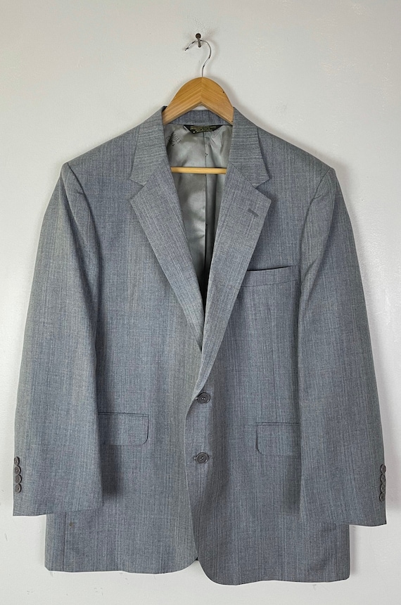 Vintage Mens Plaid Suit,1980s Gray Plaid Two Piec… - image 2