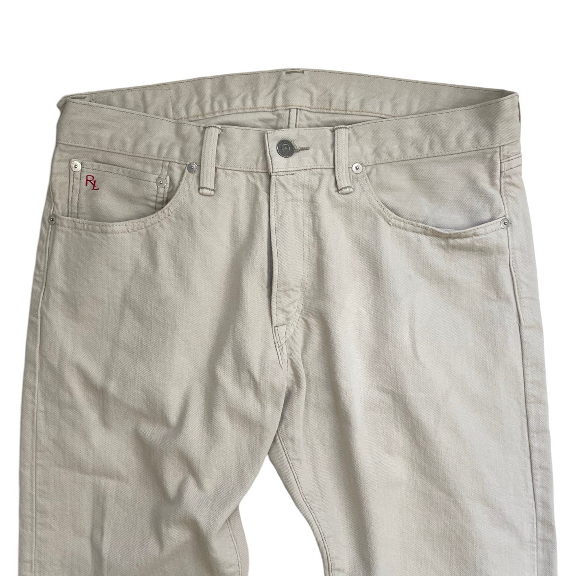 Vintage Polo Ralph Lauren Beige Denim Jeans Mens 34x32, 90s Polo 