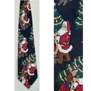 Vintage Santas Wunschliste Krawatte, Weihnachtsmann Weihnachtsbaum Krawatte, Urlaub Weihnachten Ornaments Neuheit Krawatte