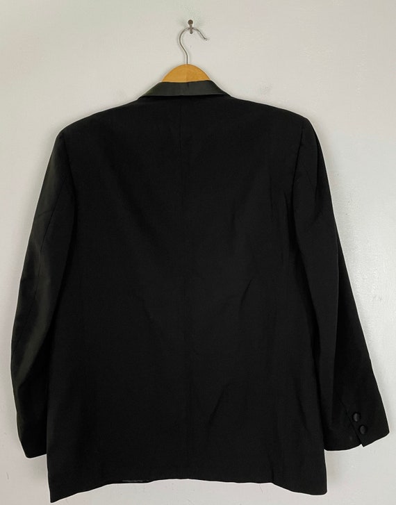 Vintage Black Tuxedo Jacket Mens Size 44, Black S… - image 6