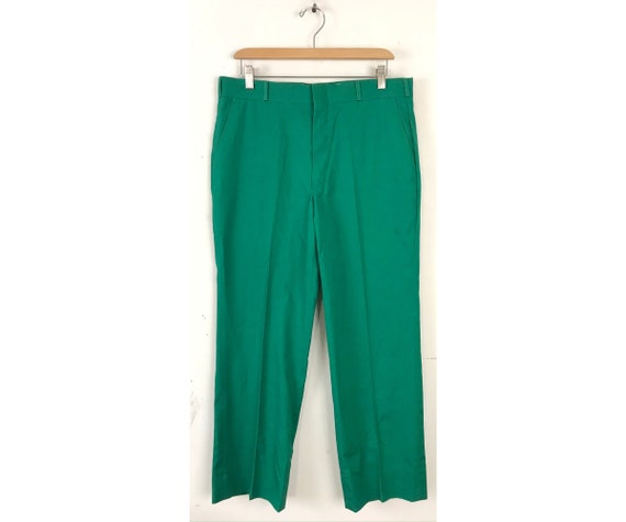 80s Bright Green Pants Mens Size 34 Waist, Retro G