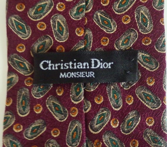 Vintage Christian Dior Red Green & Yellow Abstrac… - image 4