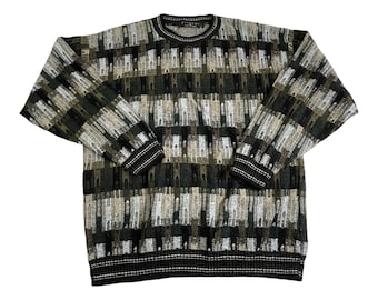 Vintage trui met abstracte print heren, XL | Protége-collectie