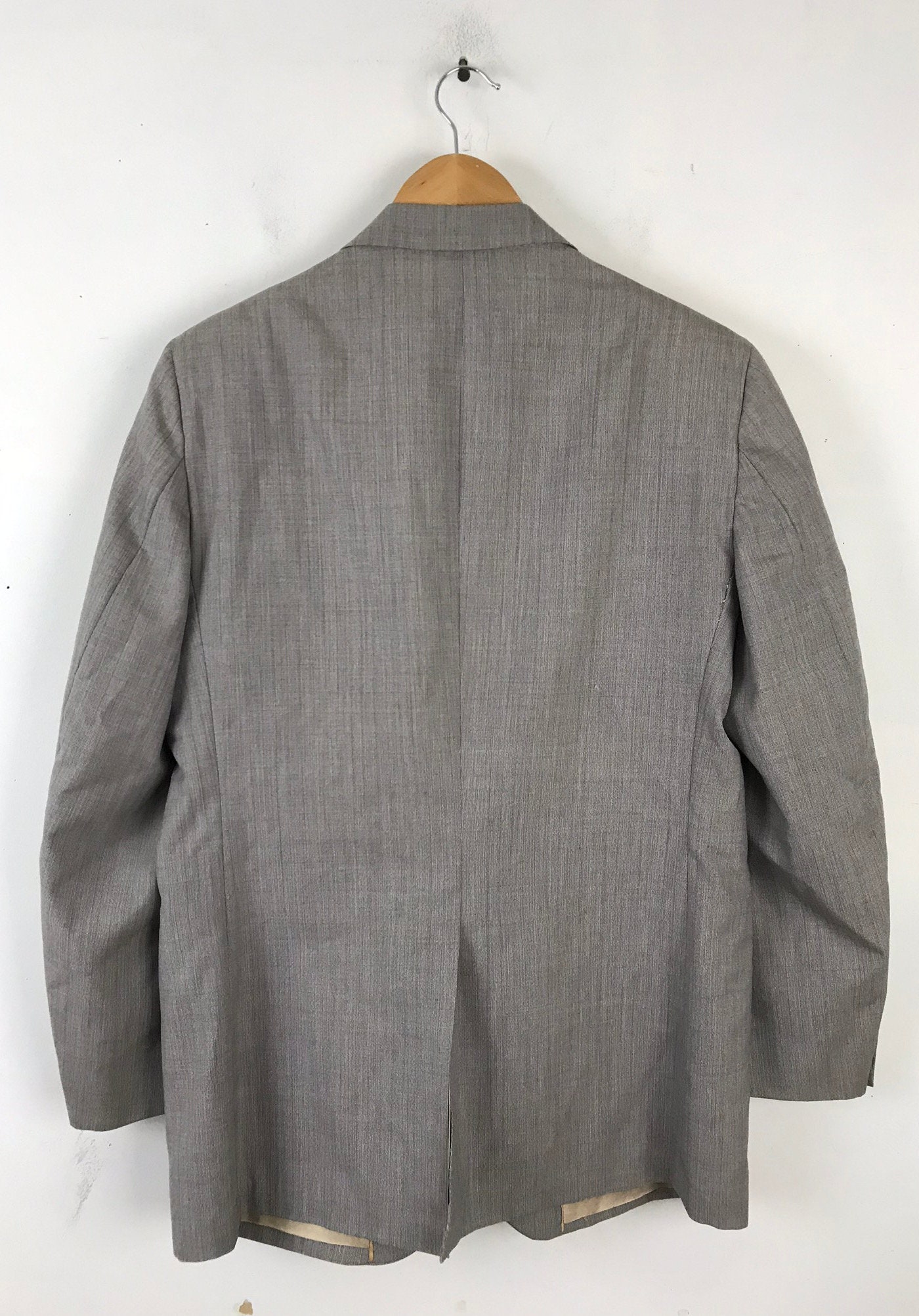 80s Light Gray Blue Pinstriped Two Piece Suit Mens Size 42R & | Etsy