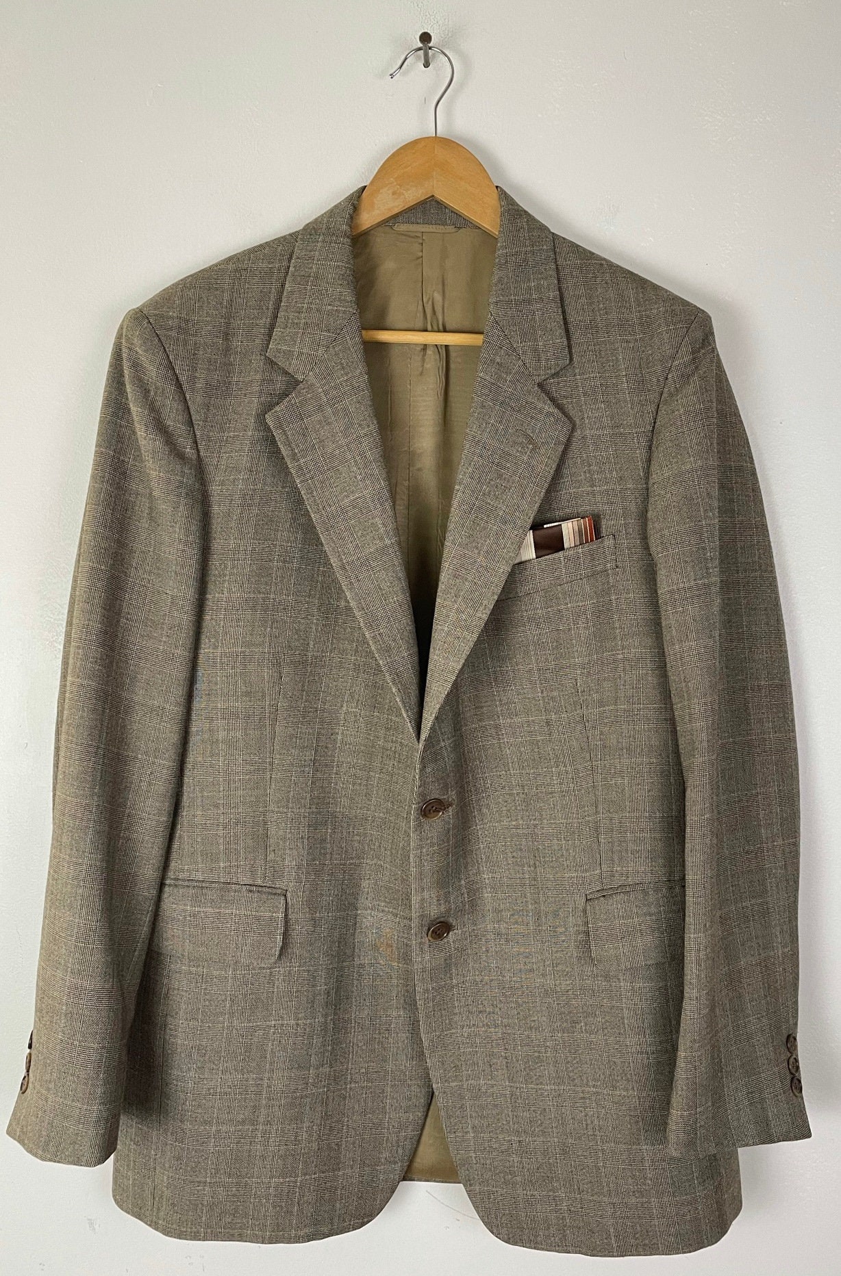 Vintage Brown Plaid Three Piece Suit Mens Size 42 & 36W - Etsy