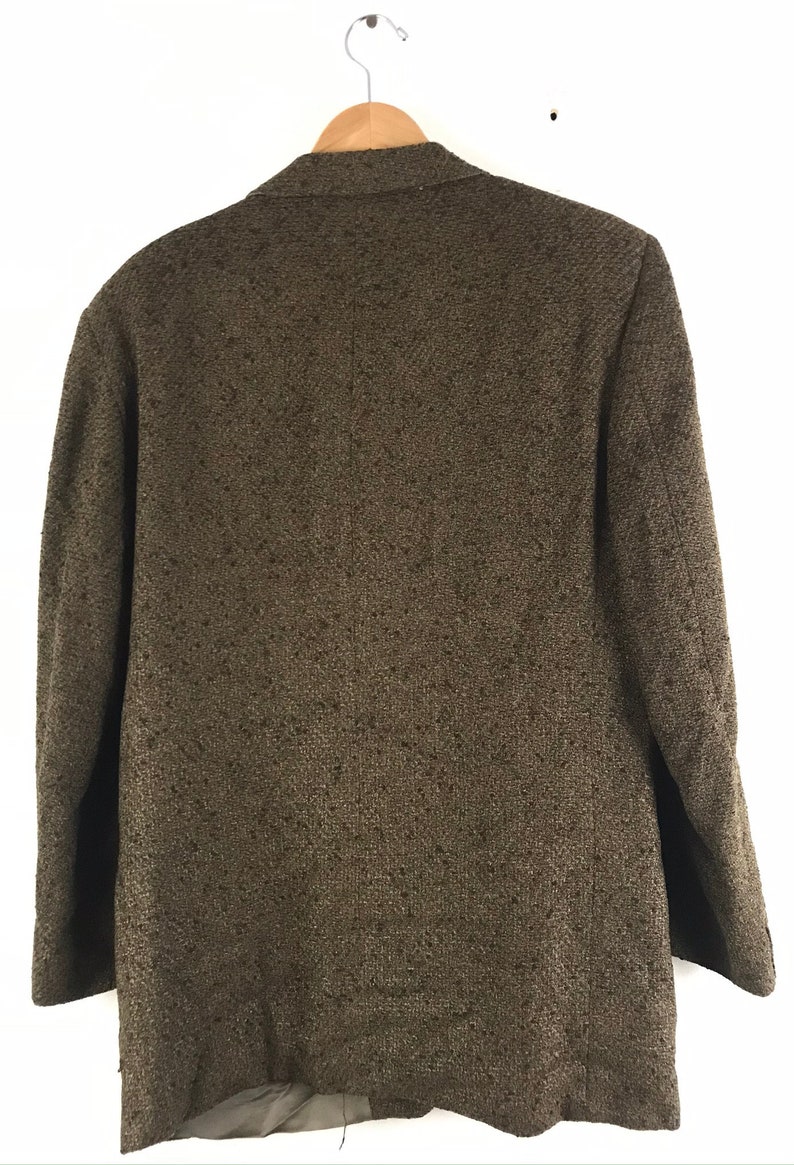 90s Olive Green /& Brown Textured Blazer Mens Size 40 Retro Textured Olive Green Mens Blazer Preppy Olive Green Sport Coat