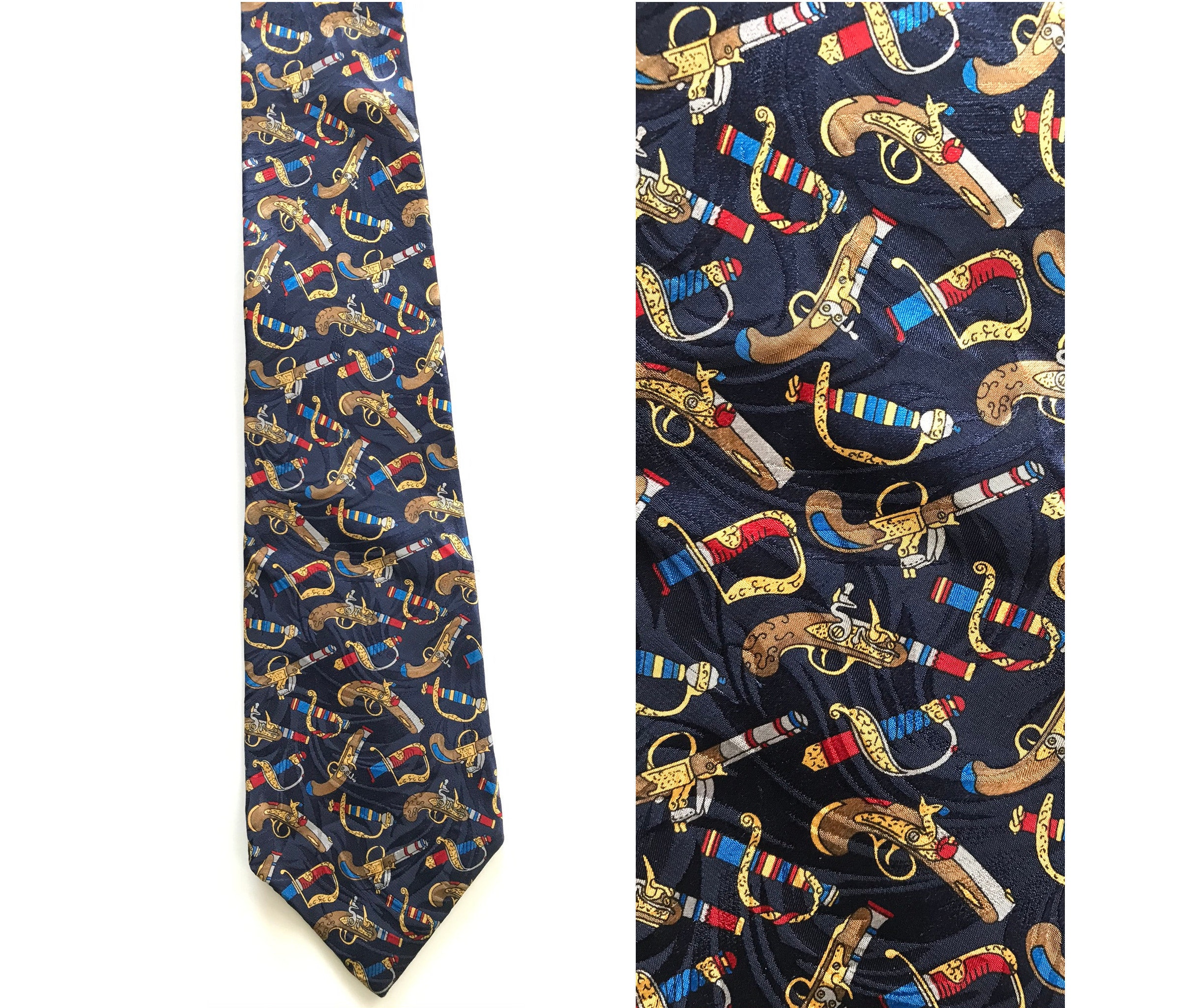 90s Guns & Swords Tie Old Fashioned Guns Tie Guns Tie Etsy Canada