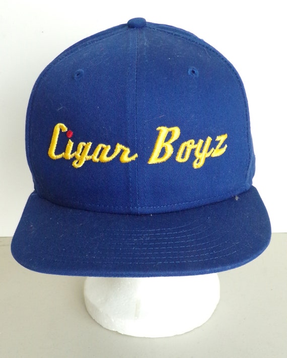 Vintage Cigar Boyz Baseball Hat, Blue Yellow, Cig… - image 1