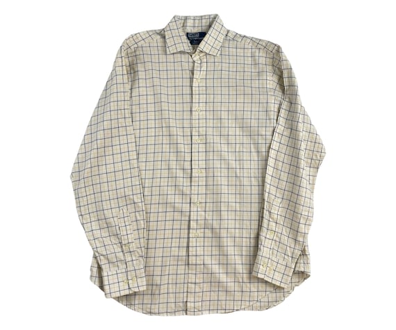 Buy Vintage Polo Ralph Lauren White Blue & Yellow Plaid Shirt Mens Size 16  Large, Regent Classic Fit Button Down Shirt, 1990s Ralph Lauren Online in  India - Etsy