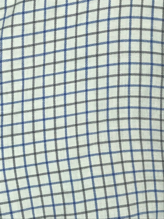 Vintage Mens Plaid Shirt, 90s Izod Cream Blue & G… - image 4