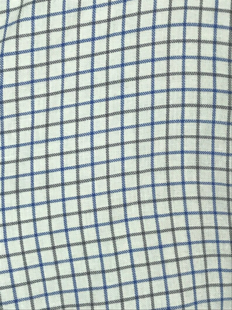 Vintage Mens Plaid Shirt, 90s Izod Cream Blue & Gray Plaid Button Down Shirt Size Large, Preppy Plaid Button Down Shirt, Plaid Mens Shirt image 4
