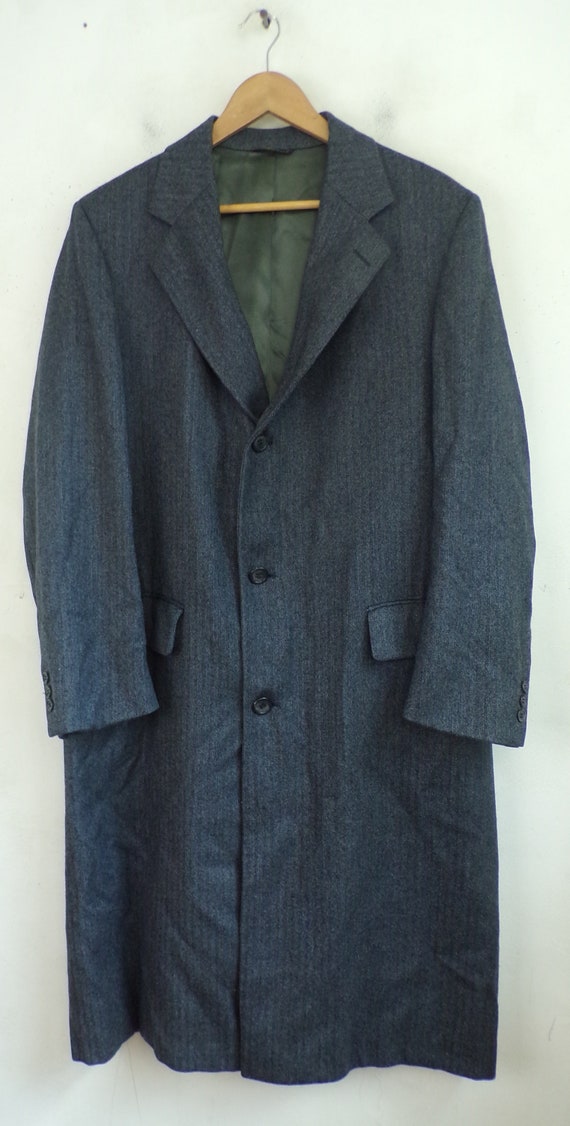 Vintage Mens Wool Coat, 1970s Cricketeer Dark Gra… - image 2