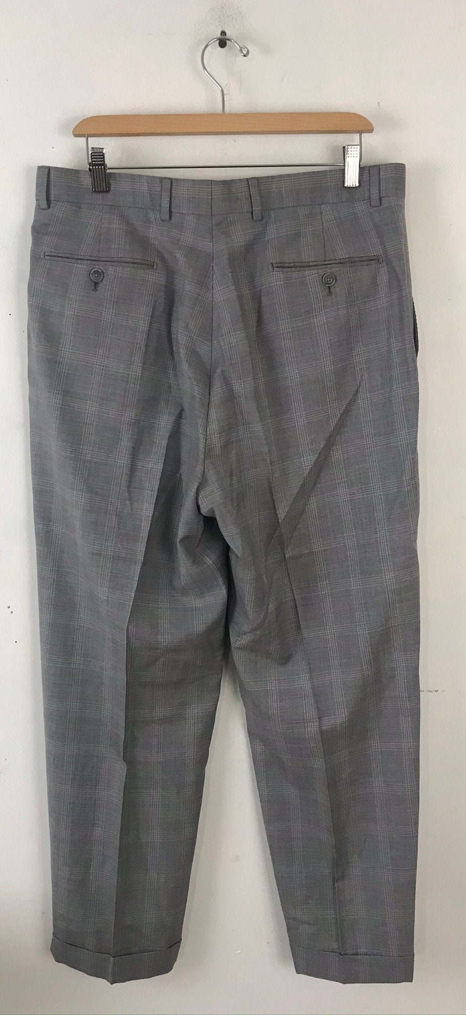 90s Jos A Bank Light Gray Plaid Two Piece Suit Mens Size 42L & - Etsy