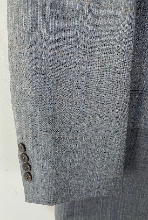 Vintage Mens Plaid Suit,1980s Gray Plaid Two Piec… - image 5