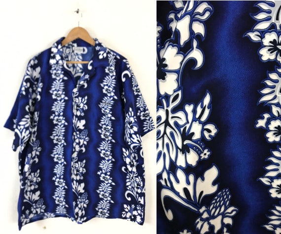 Vintage Floral Hawaiian Shirt 3XL, 90s Mens Size X