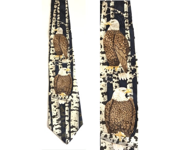 1996 Forest of Eagles Tie, Bald Eagles Tie, Fores… - image 1