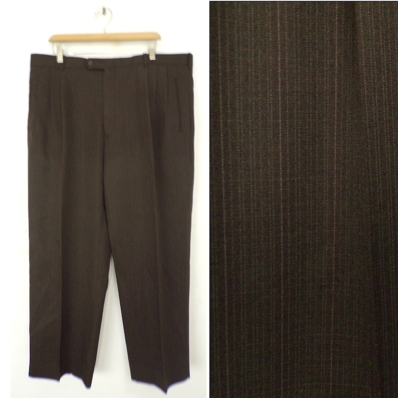 Pinstripe Pintuck Pants - Sand Brown main image 1