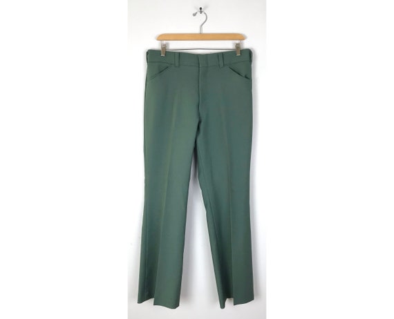 70s JC Penney Green Polyester Pants Mens Size 34 W