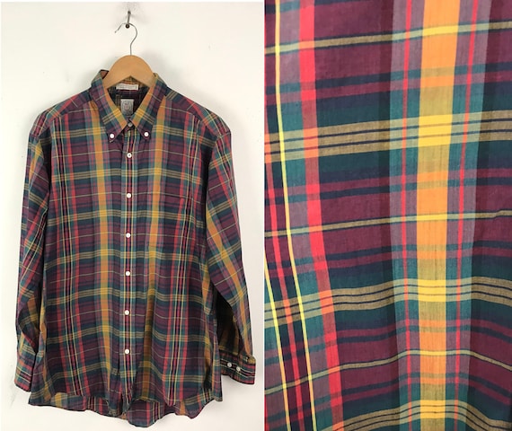 Plaid Blouse Autumn Rust Plaid Rena Rowan ON SALE 50/% Off