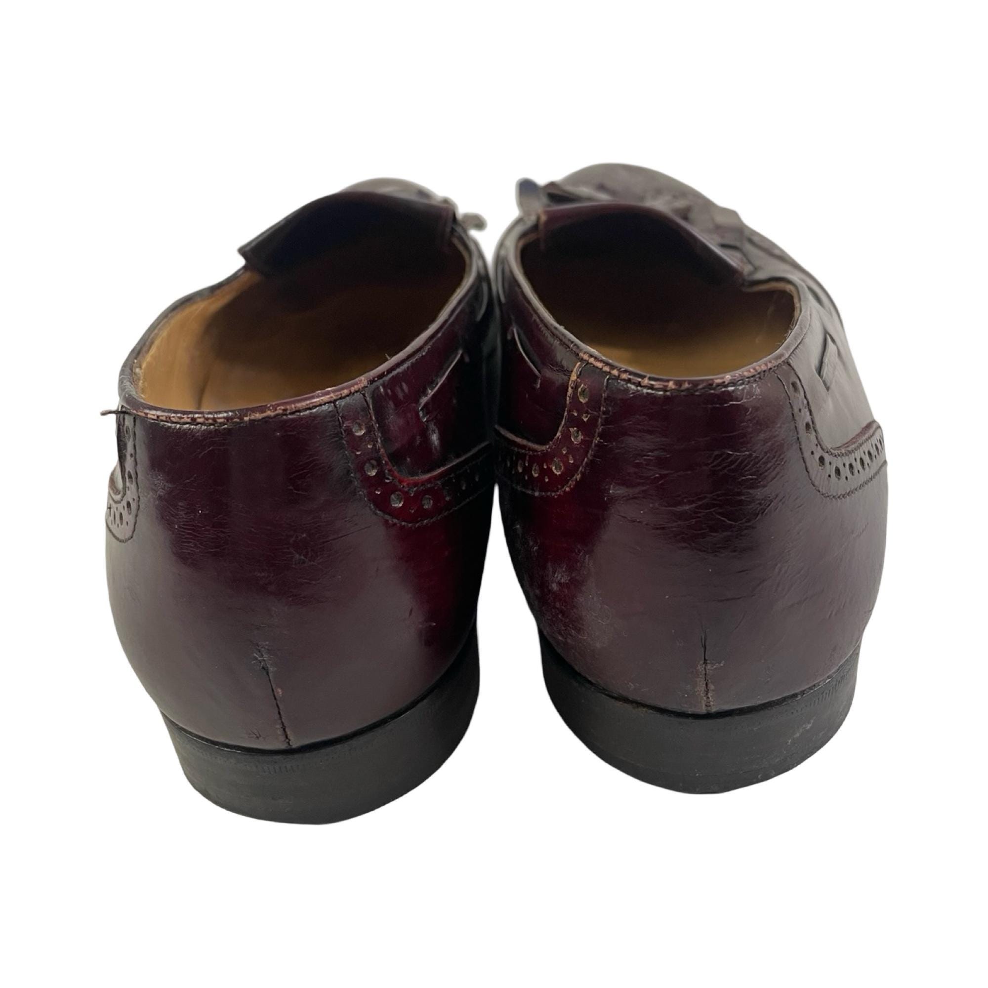 Salvatore Ferragamo Men’s 9.5 Burgundy Maroon Patent Leather Wing Tip Oxfords Salvatore Ferragamo Wing Tip-Men main image 2