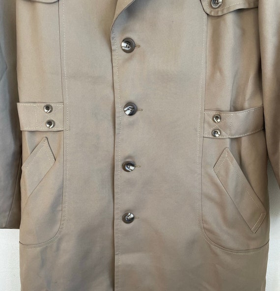 60s Tan Short Trench Coat Mens Size Medium, Vinta… - image 6