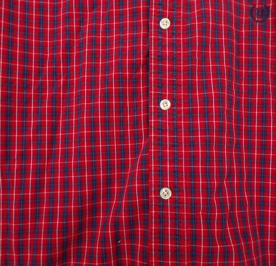 Vintage Mens Plaid Shirt, 90s Red Blue & White Plaid … - Gem