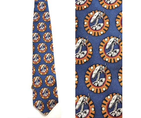 1999 Ralph Marlin Star Wars Navy Droid Repeat Tie,