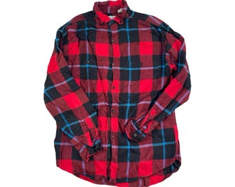 Chemise en flanelle pour homme Rouge Bleu Chemise western
