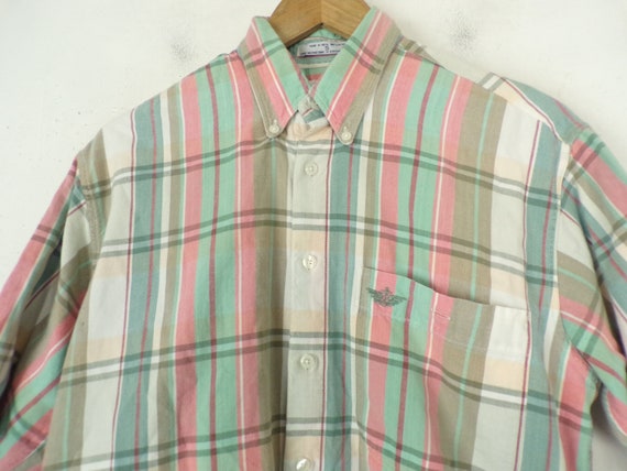 Vintage Mens Plaid Shirt , Dockers Size Small, Sh… - image 3