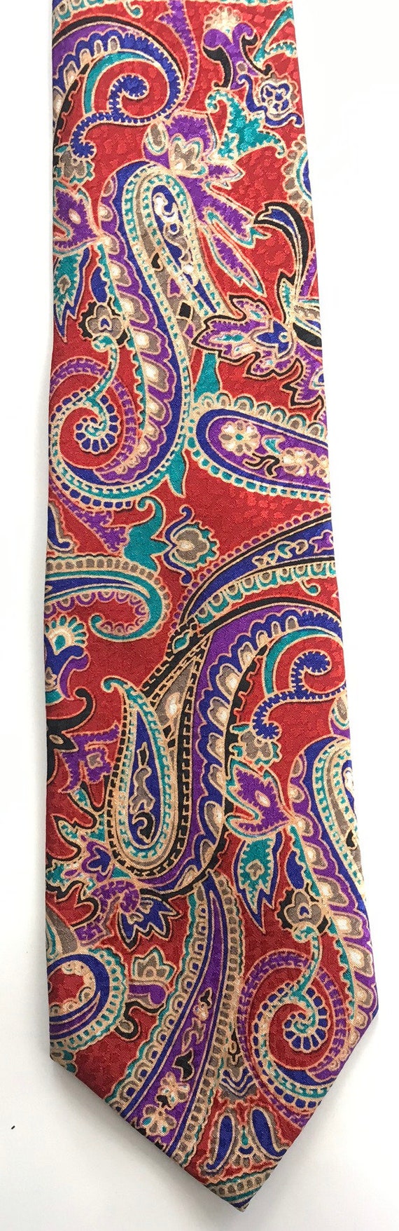 90s Bright Colorful Paisley Print Tie, Multicolored Tie, Paisley Tie, Paisley Print, Bright Tie, Retro Tie, Colorful Necktie, Bold Tie