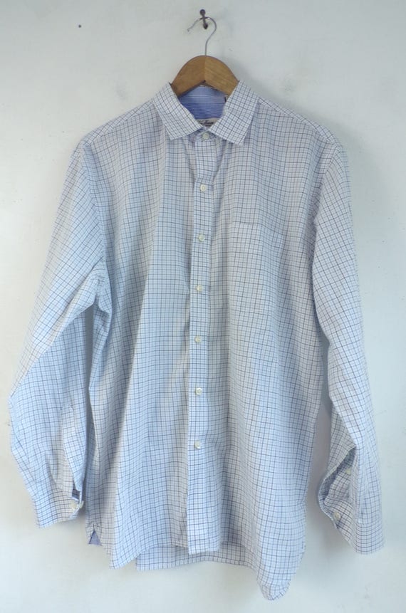 Blue Plaid Dress Shirt Mens | Etsy